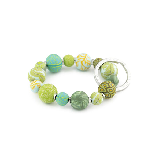 Botanical Green Small Bead Wrist Keychain