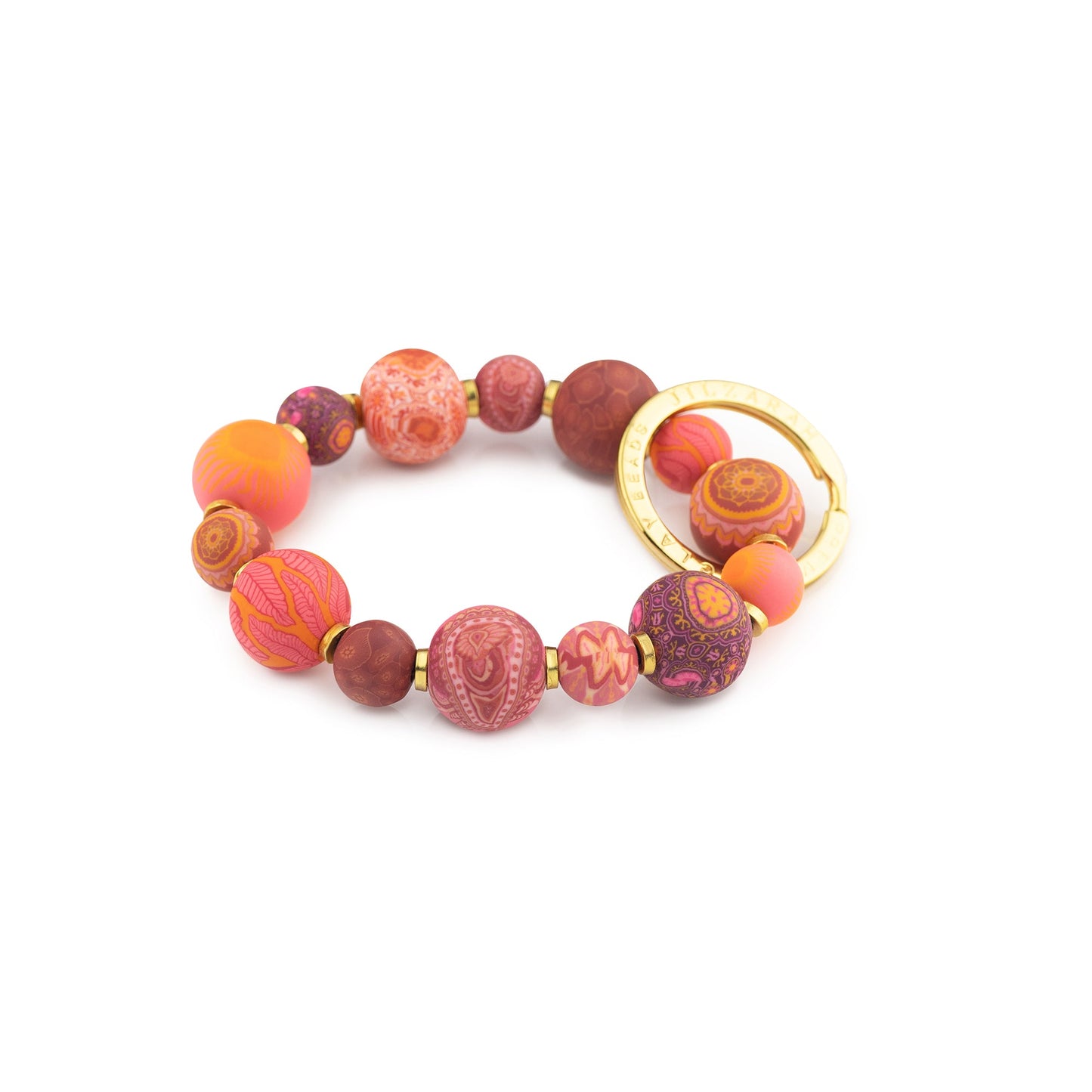 Savannah Red Small Bead Wrist Keychain