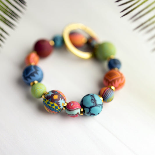 Sedona Sky Small Bead Wrist Keychain