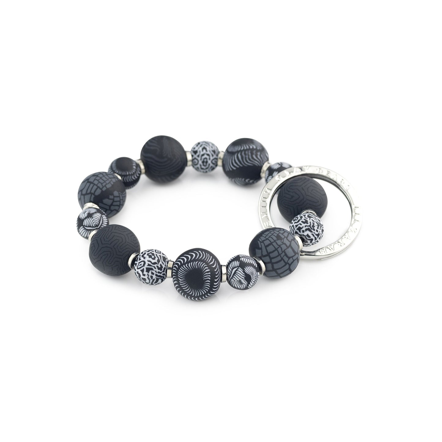 Midnight Palm Small Bead Wrist Keychain